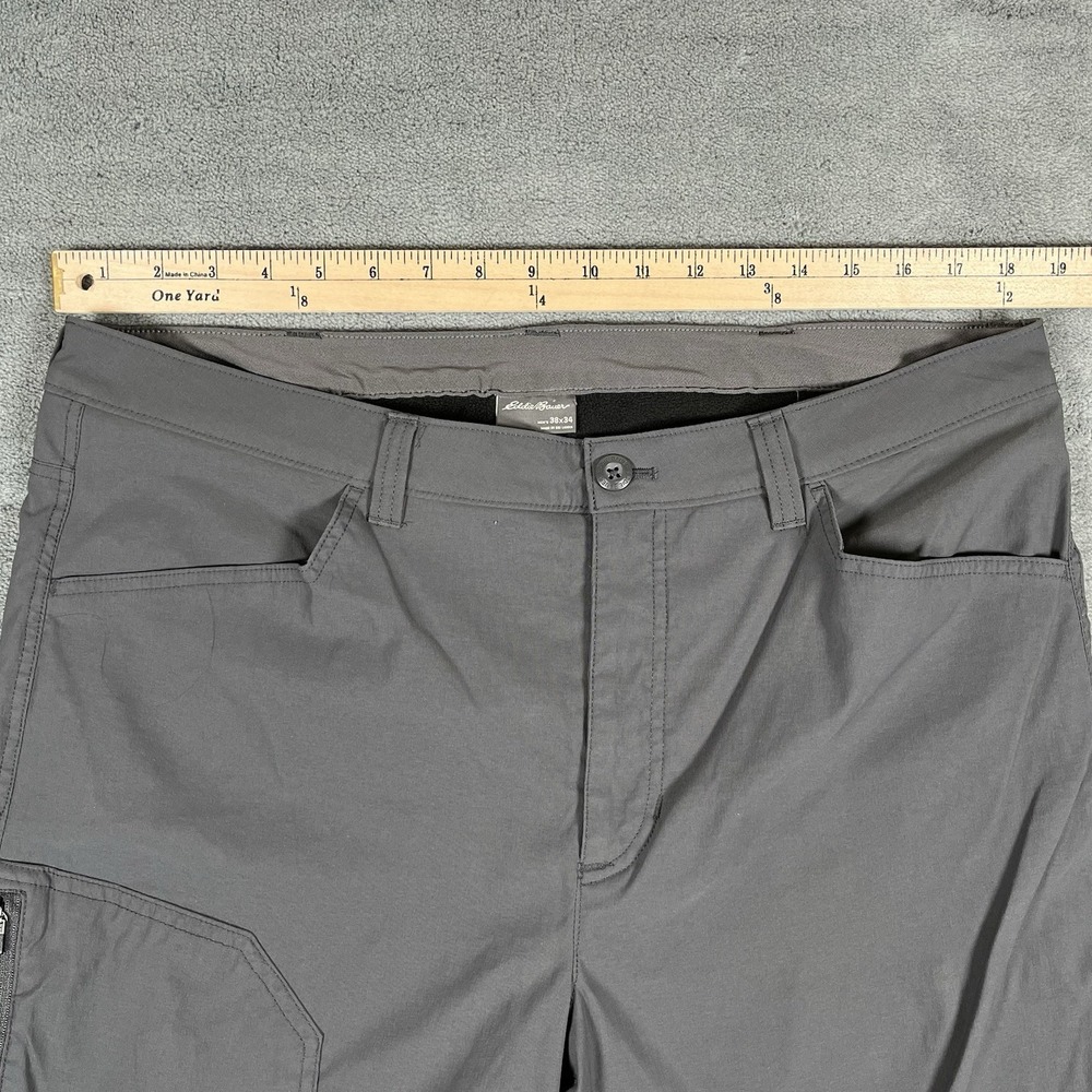 Eddie Bauer Lined Canvas Pants Mens 38x32 Fleece Flannel Workwear Brown - Picture 7 of 9